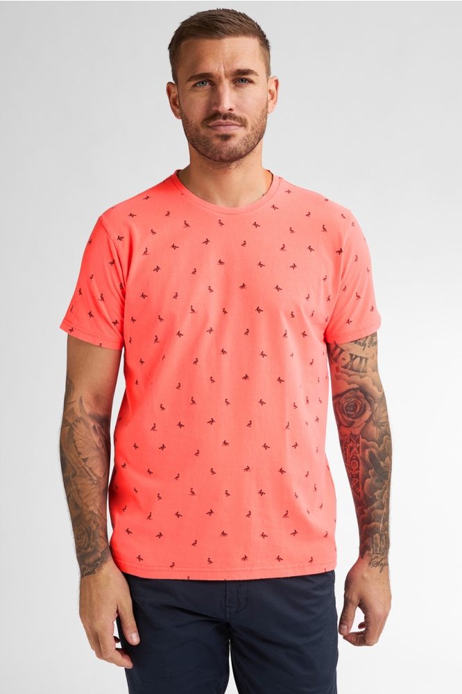 T SHIRT MET ALLOVER PRINT TSR118 3099 Fiery Coral